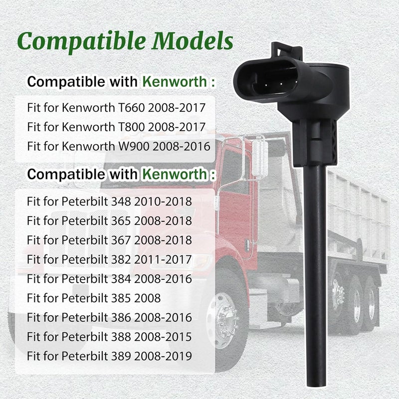 Panwarmoll Coolant Level Sensor Compatible with 2008-2019 Peterbilt 382 348 365 367 384 385 386 388 389 for Kenworth T660 T800 W900 Replace# 904-7631 N9267001 9047631 RP31640002 S23845 kz359001 - Image 2